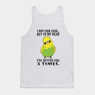 In My Head I've Bitten You 3 Times, for Funny Green Parakeet Tank Top